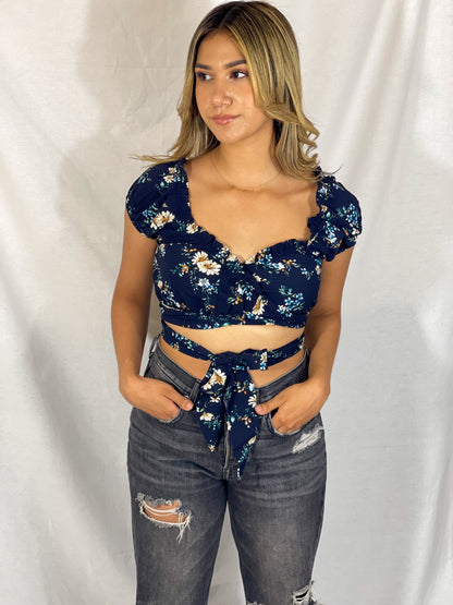 She’s Doing Things Wrap Top (Navy)