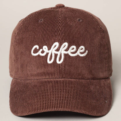 Coffee Corduroy Baseball Cap (Dark Brown)