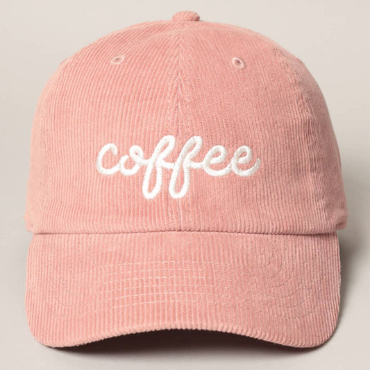 Coffee Corduroy Baseball Cap (Mauve)