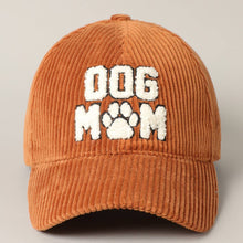 Load image into Gallery viewer, Dog Mom Corduroy Baseball Cap (Brown)
