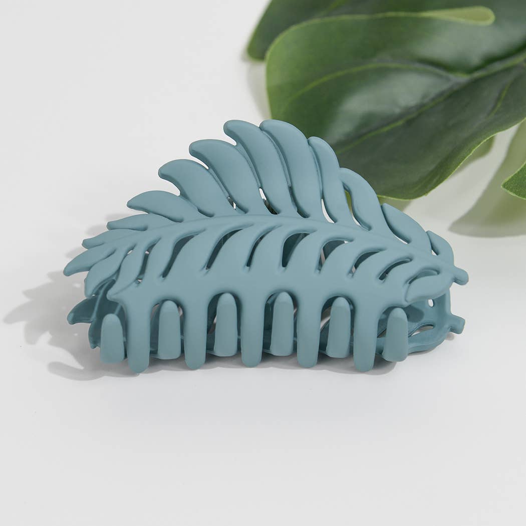 Matte Leaf Hair Claw Clip (Sky Blue)