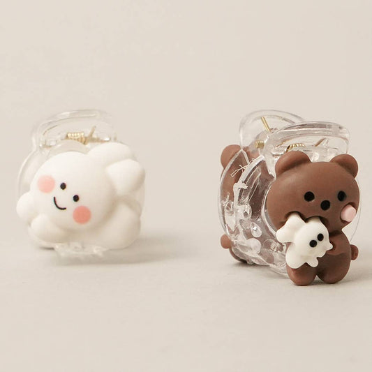 2PCS - Mini Bear & Rabbit Hair Claw Clips Set