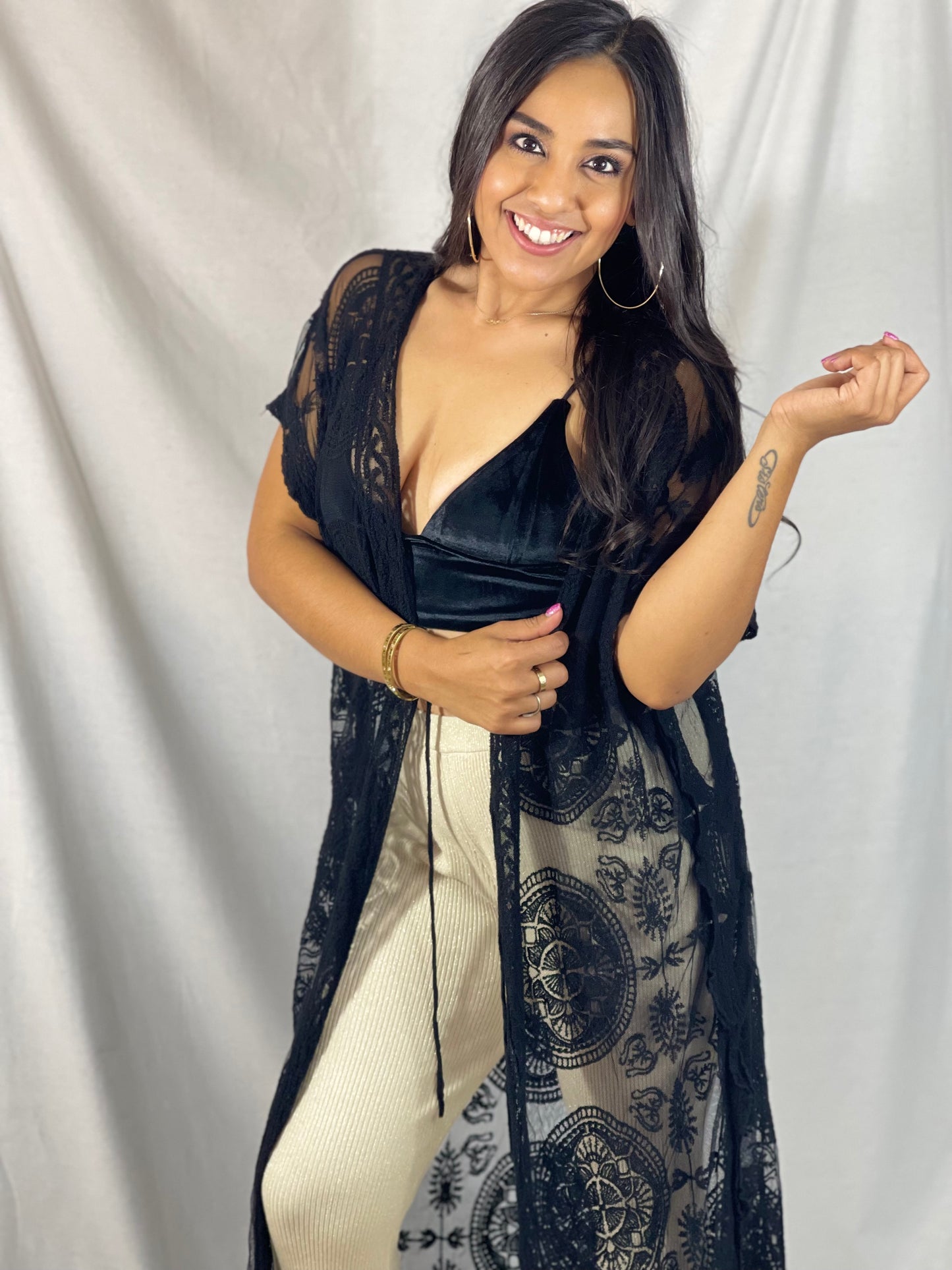 Crave The Night Kimono (Black Lace)