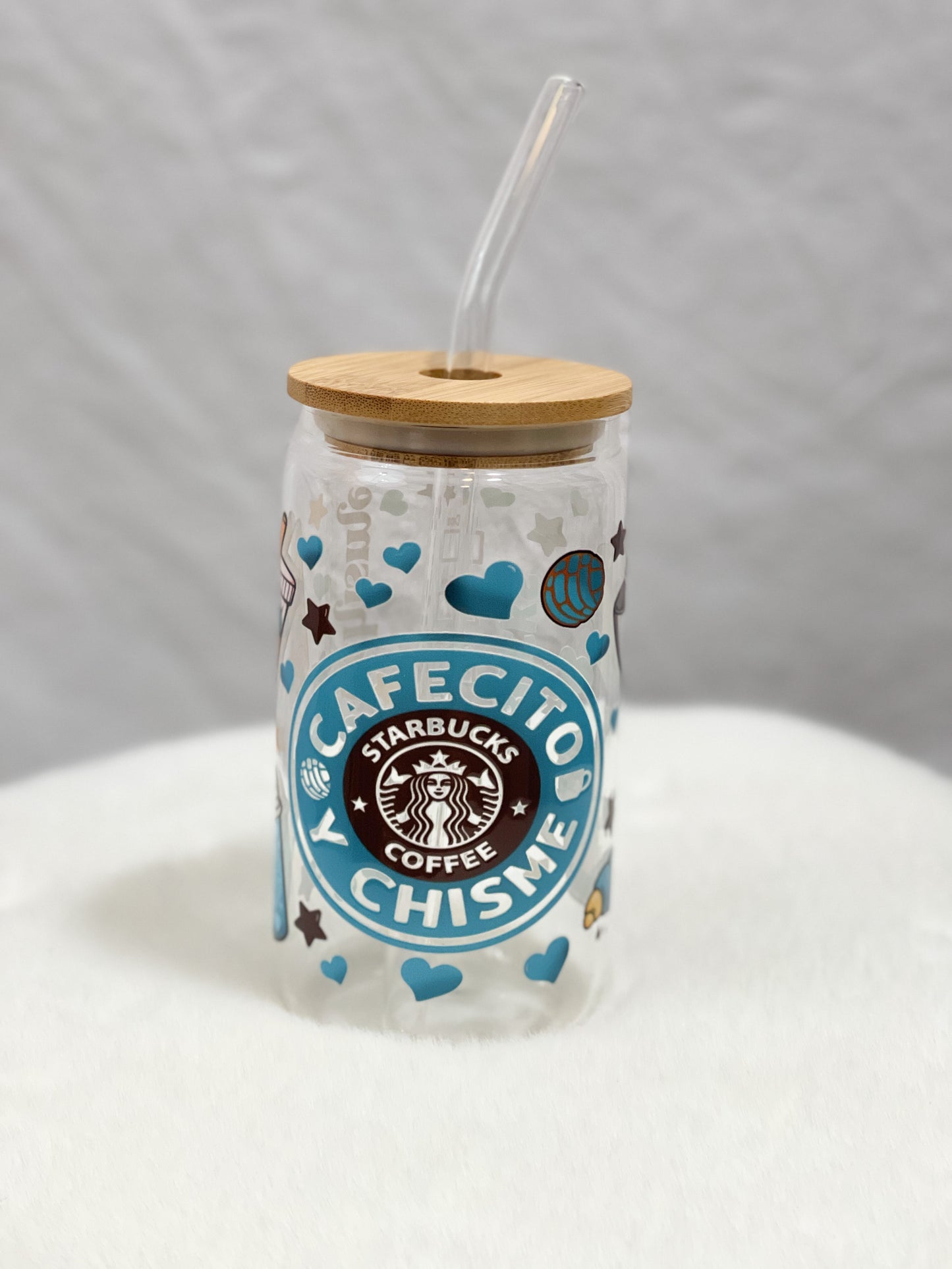 Cafecito Y Chisme Glass Tumbler - 16oz