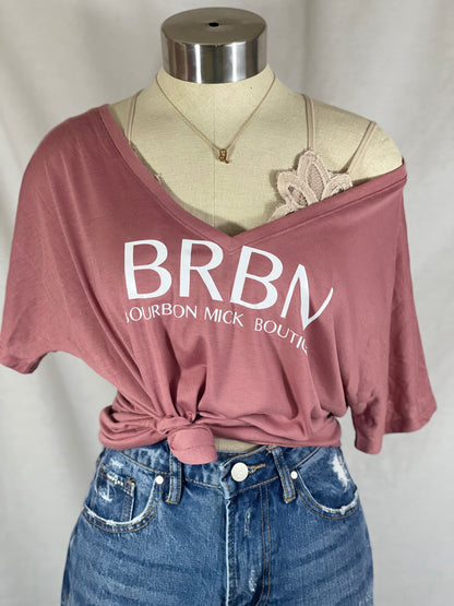 BRBN Slouch V-Neck Tee (Mauve)