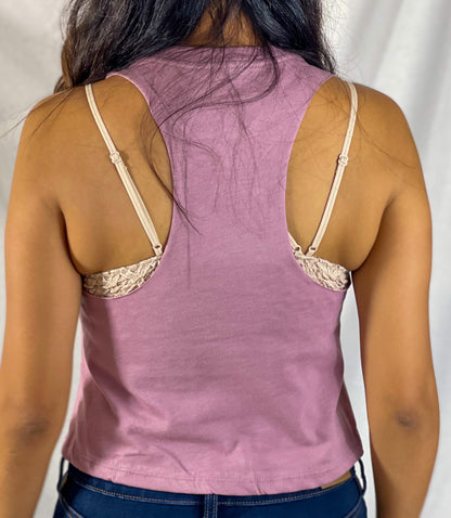 BRBN Cropped Racerback Tank (Amethyst Orchid)