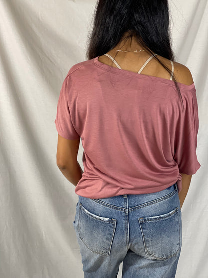 BRBN Slouch V-Neck Tee (Mauve)