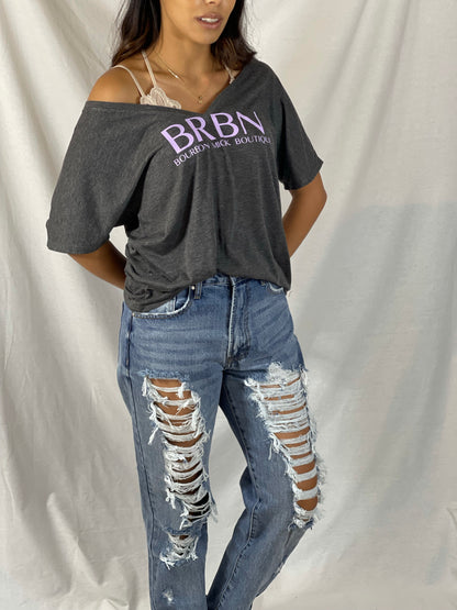 BRBN Slouch V-Neck (Heather Grey)