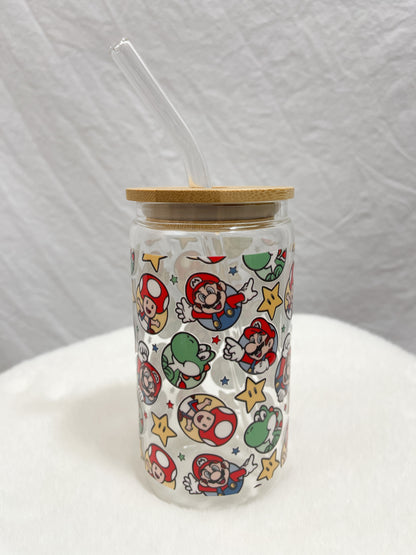 Mario & Friends Glass Tumbler - 16oz