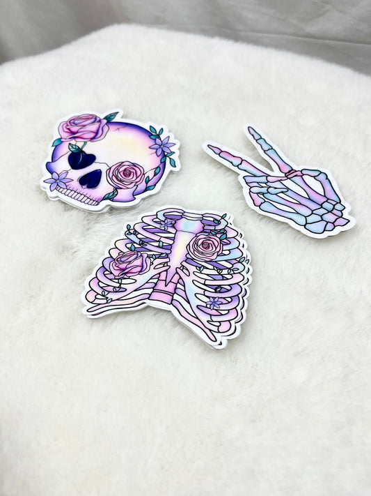 Pastel Bones & Rose Sticker Pack