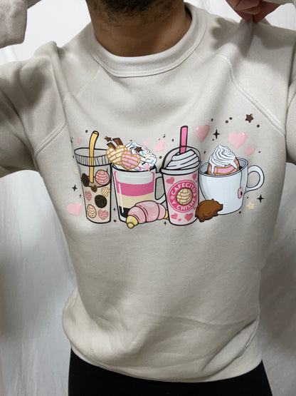 Cafecito Y Chisme Sweatshirt (Dusty Tan)