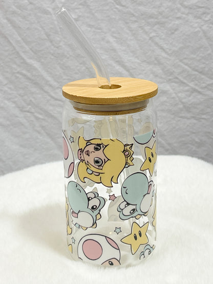 Princess Peach & Friends Glass Tumbler - 16oz