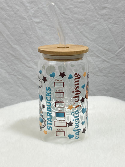 Cafecito Y Chisme Glass Tumbler - 16oz